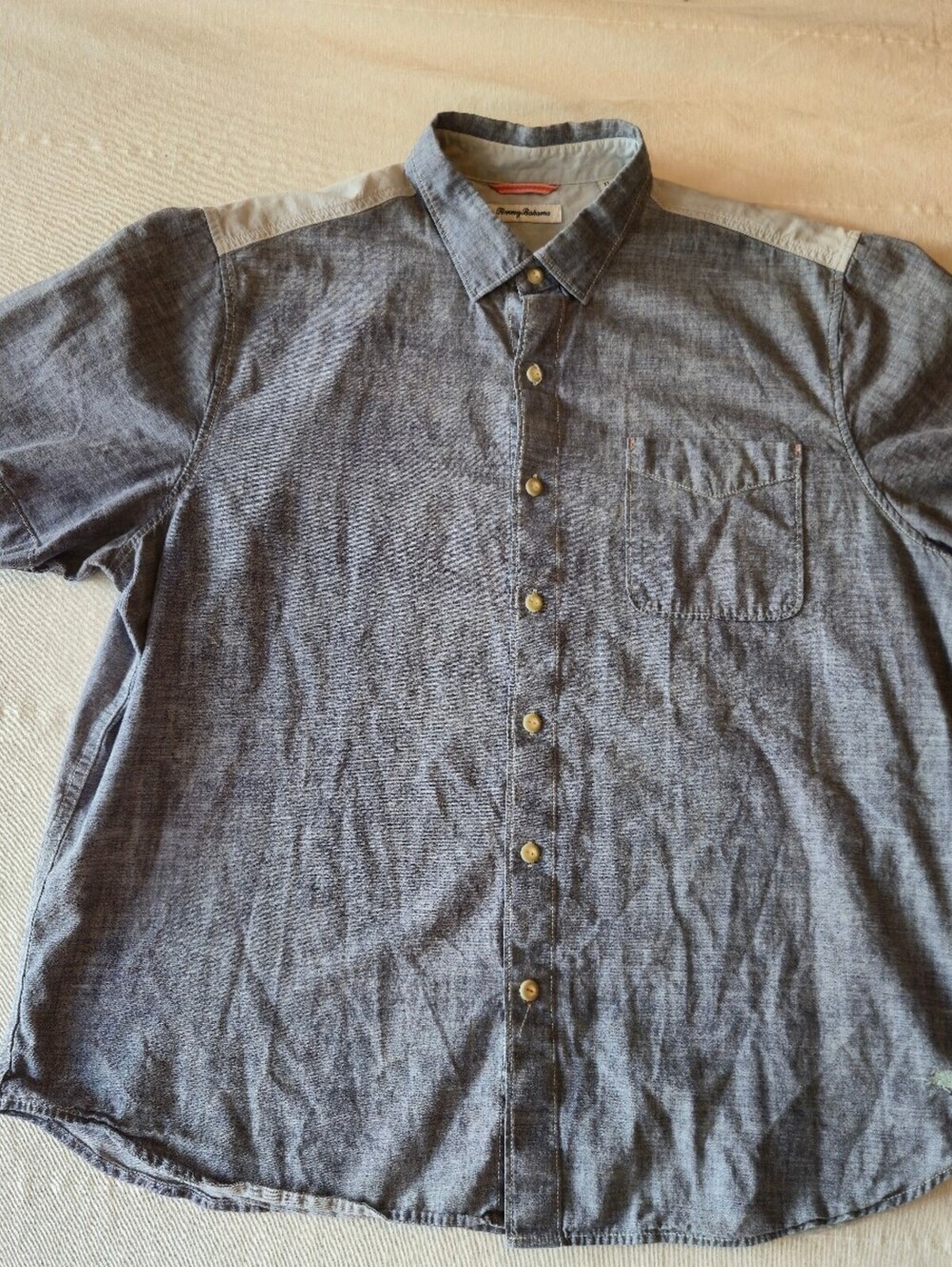 Tommy Bahama XL Short Sleeve Button-Up Shirt with Back Hula Girl Print